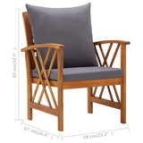 NNEVL 5 Piece Garden Lounge Set with Cushions Solid Acacia Wood