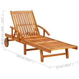 NNEVL 2 Piece Sunlounger Set with Table Solid Wood Acacia