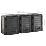NNEVL Garden Composter Black 1200 L