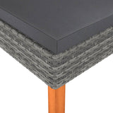 NNEVL Footstool Poly Rattan and Solid Eucalyptus Wood