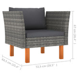 NNEVL Garden Sofa Poly Rattan and Solid Eucalyptus Wood