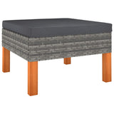 NNEVL 3 Piece Garden Lounge Set Poly Rattan and Solid Eucalyptus Wood