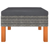 NNEVL 3 Piece Garden Lounge Set Poly Rattan and Solid Eucalyptus Wood