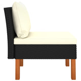 NNEVL Middle Sofa Poly Rattan and Solid Eucalyptus Wood