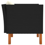 NNEVL Garden Sofa Poly Rattan and Solid Eucalyptus Wood