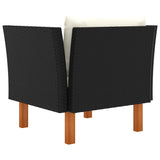 NNEVL Garden Sofa Poly Rattan and Solid Eucalyptus Wood