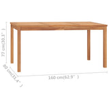 NNEVL Garden Dining Table 160x80x77 cm Solid Teak Wood