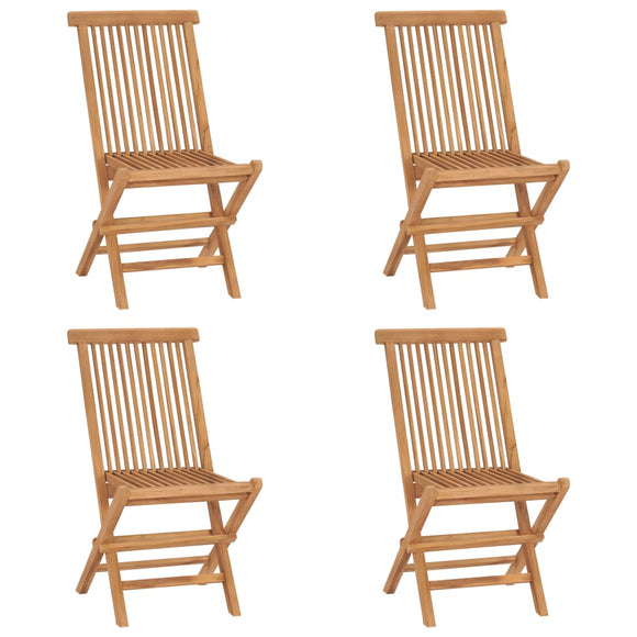 NNEVL Folding Garden Chairs 4 pcs Solid Wood Teak