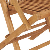 NNEVL Folding Garden Chairs 3 pcs Solid Wood Teak
