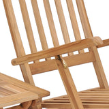NNEVL Garden Deck Chair with Footrest and Table Solid Teak Wood
