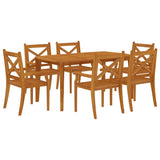 NNEVL 7 Piece Garden Dining Set Solid Wood Acacia