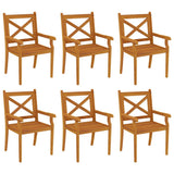 NNEVL 7 Piece Garden Dining Set Solid Wood Acacia