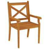 NNEVL 7 Piece Garden Dining Set Solid Wood Acacia