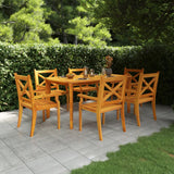 NNEVL 7 Piece Garden Dining Set Solid Wood Acacia