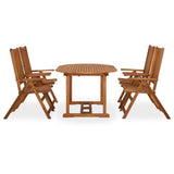 NNEVL 5 Piece Garden Dining Set Solid Acacia Wood