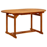 NNEVL 5 Piece Garden Dining Set Solid Acacia Wood