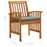 NNEVL 5 Piece Garden Dining Set with Cushions Solid Acacia Wood