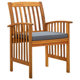 NNEVL 9 Piece Garden Dining Set with Cushions Solid Acacia Wood