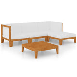 NNEVL 5 Piece Garden Lounge Set with Cushions Solid Acacia Wood