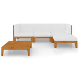 NNEVL 5 Piece Garden Lounge Set with Cushions Solid Acacia Wood