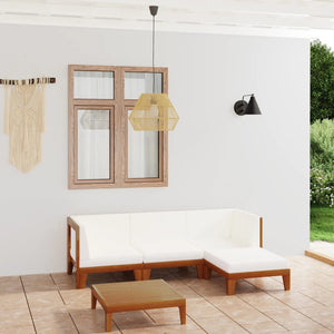 NNEVL 5 Piece Garden Lounge Set with Cushions Solid Acacia Wood