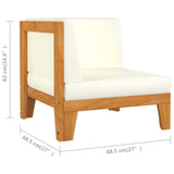 NNEVL 10 Piece Garden Lounge Set with Cushions Solid Acacia Wood