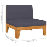 NNEVL 10 Piece Garden Lounge Set with Cushions Solid Acacia Wood