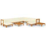 NNEVL 12 Piece Garden Lounge Set with Cushions Solid Acacia Wood