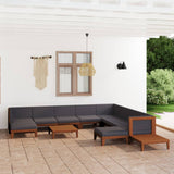 NNEVL 12 Piece Garden Lounge Set with Cushions Solid Acacia Wood