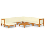 NNEVL 9 Piece Garden Lounge Set with Cushions Solid Acacia Wood