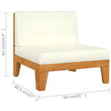 NNEVL 9 Piece Garden Lounge Set with Cushions Solid Acacia Wood