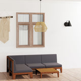 NNEVL 5 Piece Garden Lounge Set with Cushions Solid Acacia Wood