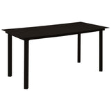 NNEVL 5 Piece Garden Dining Set Cotton Rope and Steel Black