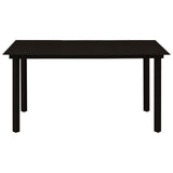 NNEVL 5 Piece Garden Dining Set Cotton Rope and Steel Black
