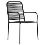 NNEVL 5 Piece Garden Dining Set Cotton Rope and Steel Black
