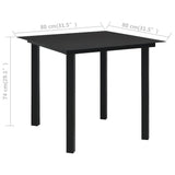 NNEVL 5 Piece Outdoor Dining Set PVC Rattan Black