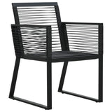 NNEVL 5 Piece Outdoor Dining Set PVC Rattan Black