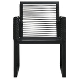NNEVL 5 Piece Outdoor Dining Set PVC Rattan Black