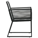 NNEVL 5 Piece Outdoor Dining Set PVC Rattan Black