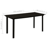 NNEVL 7 Piece Outdoor Dining Set PVC Rattan Black