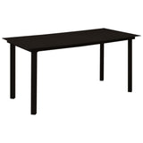 NNEVL 7 Piece Outdoor Dining Set PVC Rattan Black
