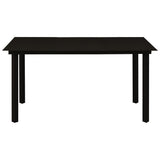 NNEVL 7 Piece Outdoor Dining Set PVC Rattan Black