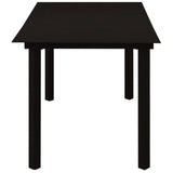 NNEVL 7 Piece Outdoor Dining Set PVC Rattan Black