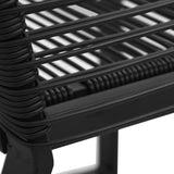 NNEVL 7 Piece Outdoor Dining Set PVC Rattan Black