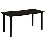 NNEVL 5 Piece Outdoor Dining Set PVC Rattan Black