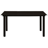 NNEVL 5 Piece Outdoor Dining Set PVC Rattan Black