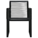 NNEVL 5 Piece Outdoor Dining Set PVC Rattan Black