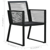NNEVL 5 Piece Outdoor Dining Set PVC Rattan Black
