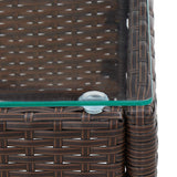 NNEVL 2 Piece Garden Lounge Set with Cushion Poly Rattan Brown