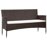 NNEVL 2 Piece Garden Lounge Set with Cushion Poly Rattan Brown